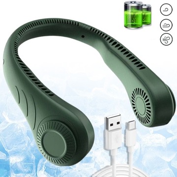 МИНИ-ВЕНТИЛЯТОР ПОРТАТИВНЫЙ ВЕНТИЛЯТОР USB ПОДВЕСНЫЕ НАУШНИКИ БЕЗ ЛИСТЕЙ МОЩНЫЕ