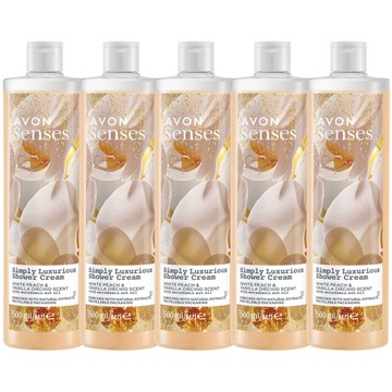 AVON SENSES ŻEL POD PRYSZNIC SIMPLY LUXURIOUS DAMSKI ZESTAW 5X500ML +GRATIS