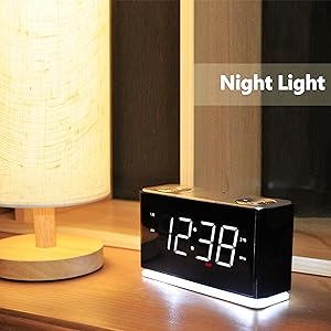 iTOMA LED-будильник-радио с портативным беспроводным Bluetooth 5.1, цифровой