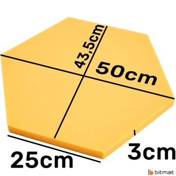 АКУСТИЧЕСКАЯ ПЕНА HEX YELLOW акустическая панель 3 см, губка для уменьшения эха и реверберации