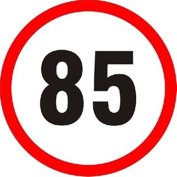 NAKLEJKA OGRANICZENIE PREDKOSCI 85KM