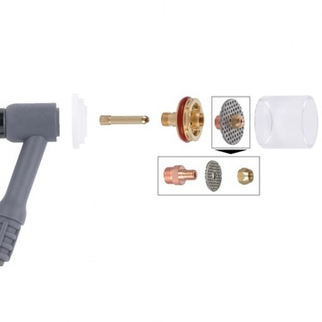 Набор кварцевых TIG SR-26, прозрачное сопло 2,4 мм, большая линза