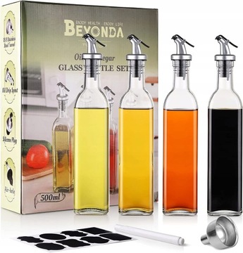 Zestaw butelek do oliwy octu 500ml niekapki
