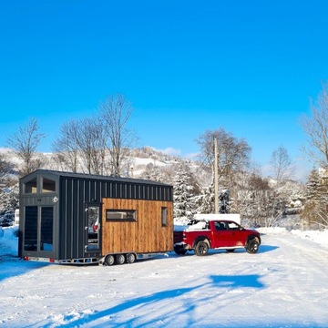 Мобильный дом Tiny House, современный дом на колесах, фронтон, две спальни