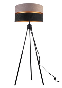 Lampa Stojąca Podłogowa TRÓJNÓG ABAŻUR WELUROWY