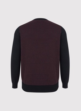 Czarno-bordowy sweter męski 100% bawełna Pako Lorente roz. 3XL