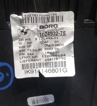 BMW 1 E81 E82 E87 1.6 B PŘÍSTROJOVÁ DESKA BUDÍK 1024932-75