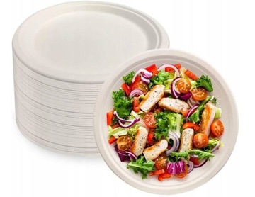 Talerz EKO z pulpy trzciny cukrowej 17cm 50szt