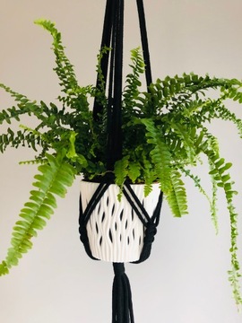 Подвесная подставка для цветов из ниток макраме, 80 см.