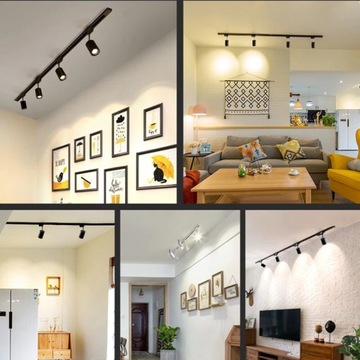 Рейка для трекового прожектора GU10, 1-фаза, 2м, белая светодиодная лента