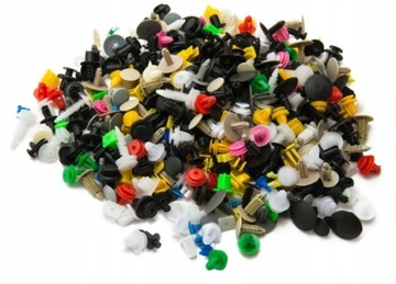 НАБОР КОЛПАЧКОВ MIX 500 ШТ. АВТОМОБИЛЬНЫЕ ЗАЖИМЫ ДЛЯ ОБИВКИ ШПИЛЬКИ ЗАЖИМЫ