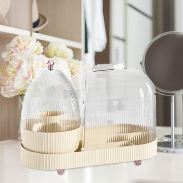 Поворотная витрина с органайзером для макияжа для переодевания в общежитии.