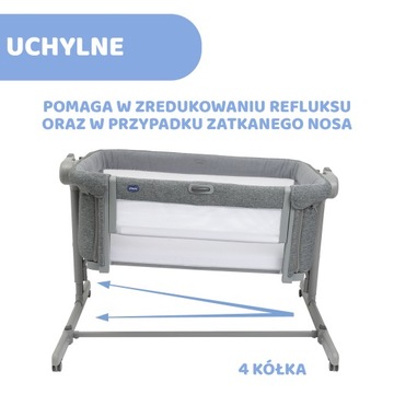 Приставная кровать Next2Me Magic EVO Chicco Grey Mist
