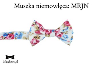 Szelki i muszka niemowlęca 0-24m dla chłopca w kwiatki elegancki komplet