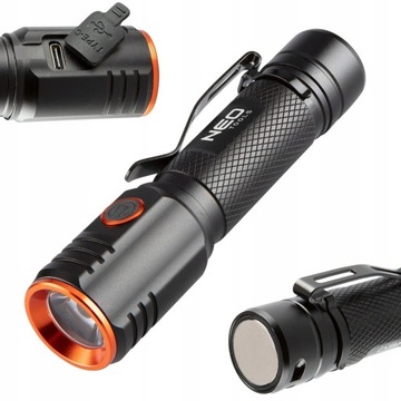 НЕО АККУМУЛЯТОРНЫЙ РУЧНОЙ ФОНАРЬ USB IPX 6 C 2000лм LED 5 ГРАДУСОВ 99-067