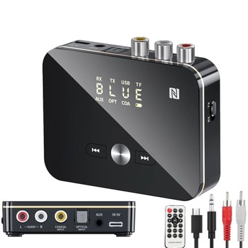 TRANSMITER BLUETOOTH 5.0 ADAPTER ODBIORNIK+ NADAJNIK 3.5MM NFC + PILOT