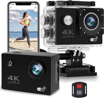 KAMERA SPORTOWA 4K WIFI WODOODPORNA KAMERA ZOOM, DO PŁYWANIA, NURKOWANIA