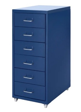 IKEA HELMER Komoda na kółkach, niebieski 28x69 cm