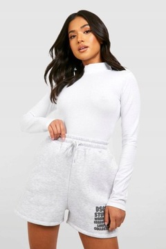 0f353 BOOHOO PETITE GŁADKIE BODY Z GOLFEM XL