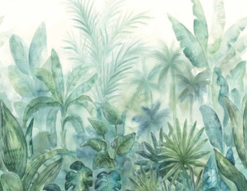 Botaniczna TAPETA MURAL - akwarelowa DŻUNGLA LIŚCIE PALMY - AS CREATION