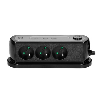 Gniazdo Listwa biurkowa 3x230V + 2xUSB + wyłącznik