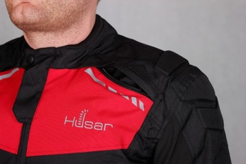 HUSAR HORNET RED мужская текстильная мотокуртка + подшлемник