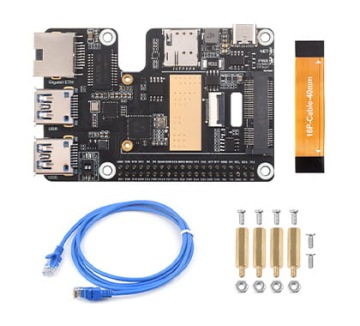 PCIe в MiniPCIe GSM GPS Ethernet USB 3.2 HAT 4G для Raspberry Pi 5