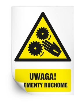 NAKLEJKA BHP Elementy ruchome 74 x 105 mm