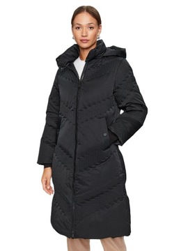 GUESS COAT - PŁASZCZ CZARNY DAMSKI M