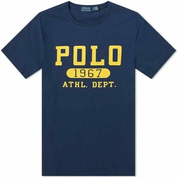 Polo Ralph Lauren Mens Cotton Crewneck Graphic T-Shirt (Large, Ink)