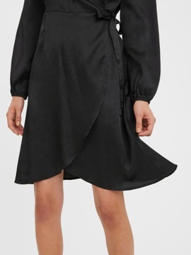 Vero Moda czarna kopertowa sukienka mini M