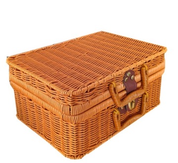 КОРЗИНА ДЛЯ ПИКНИКА, ПЛЕТЕНАЯ КОРЗИНА ДЛЯ КЕМПИНГА, ЗАКРЫТАЯ, ПОДАРОК, ДЕНЬ РОЖДЕНИЯ, ЮБИЛЕЙ