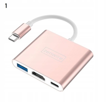 Адаптер ZENWIRE 3in1 MHL HUB USB C HDMI 4K для MacBook Samsung