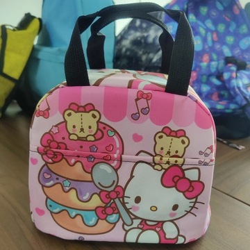 Милая мультяшная сумка для обеда Hello KITTY для девочек большой вместимости