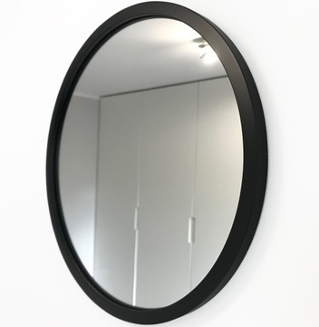 LUSTRO OKRĄGŁE CZARNE LOFT 80 CM