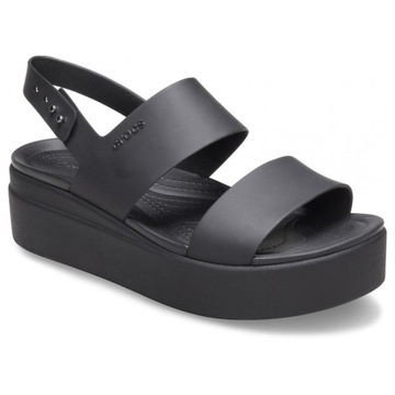 Damskie Sandały Koturn Crocs Brooklyn Low Wedge Czarne r. 36- 42 206453-060