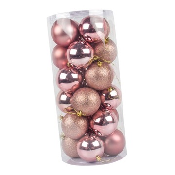 24 штуки комнатных рождественских безделушек из розового золота на новый год