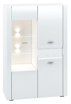Witryna ARKO 05 Biały + MDF Biały Połysk