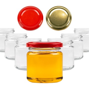ZESTAW 50x słoiki słoiczki na miód dżem OWSIANKĘ PRZETWORY 212 ml + WIECZKA