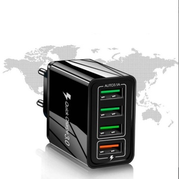 СЕТЕВОЕ ЗАРЯДНОЕ УСТРОЙСТВО 4XUSB БЫСТРАЯ ЗАРЯДКА