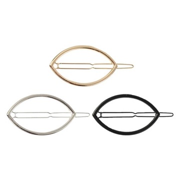 Изысканная полая заколка для волос, алюминиевая овальная заколка для волос, женская, золотого цвета