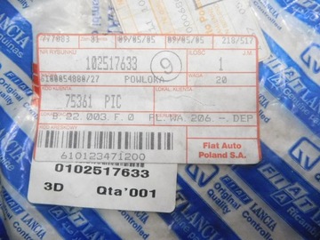 POUZDRO KNOFLÍKY SEDADLA FIAT PALIO OE 102517633