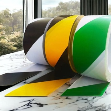 Taśma oznaczeniowa podłogowa PCV 50mm 33m BIAŁO CZERWONA znakowanie