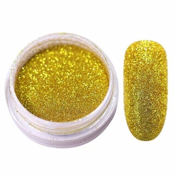 Пудра для дизайна ногтей с двумя блестками Pure Gold