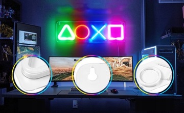 БОЛЬШОЙ НАСТЕННЫЙ USB-ПАКЕТ ПРЕМИУМ С НЕОНОВОЙ СВЕТОДИОДАМИ ДЛЯ PS5 PS4