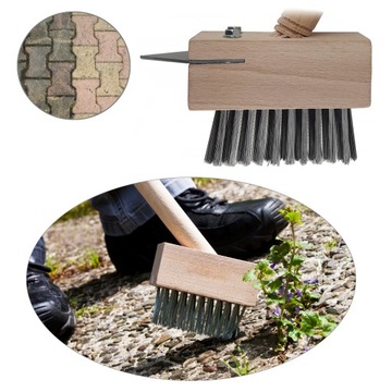 Проволочная щетка для чистки брусчатки скребком