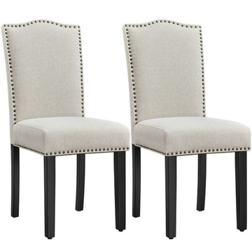 ZESTAW 2 KRZESEŁ glamour yaheetech beżowe 592495BEIGE