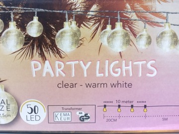 GIRLANDA OGRODOWA LAMPKI DUŻE LED 50 szt 15m SZNUR