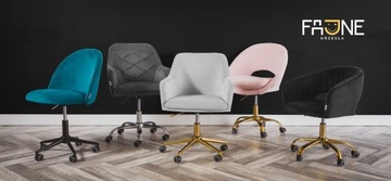 SOUL turkus - krzesło obrotowe welur w stylu LOFT