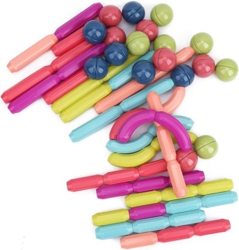 МАГНИТНЫЕ БЛОКИ, ПАЛОЧКИ, Магнитные палочки, 40 элементов